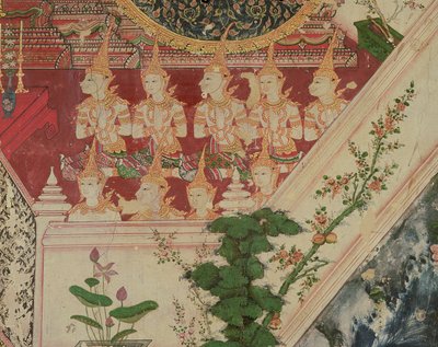 Nadpřirozené bytosti v adoraci, Wat Suwannaram, Thonburi, 1831 od Thai School