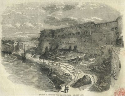 Pevnost Alláhábád od řeky Džumny. od The Illustrated London News