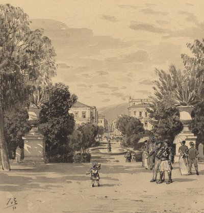 Pohled ze starého královského paláce na Hermesstreet od Themistocles von Eckenbrecher