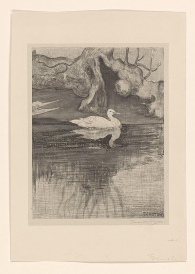 Rybník s kachnou od Theo van Hoytema (signed by artist)