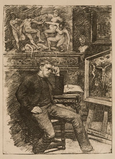 Frontispis k novele „Contes de minuit“ od Emile Verhaerena od Théo van Rysselberghe