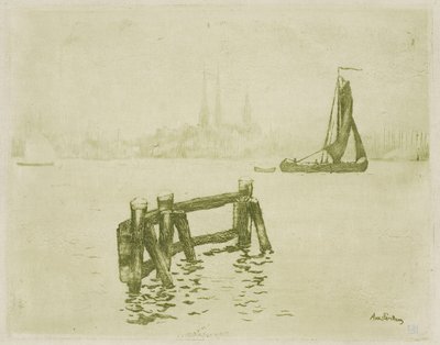 Pohled na Amsterdam od Théo van Rysselberghe