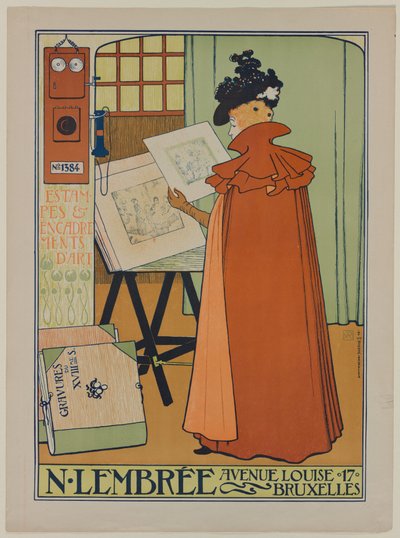 Plakát pro galerii Lembrée od Théo van Rysselberghe