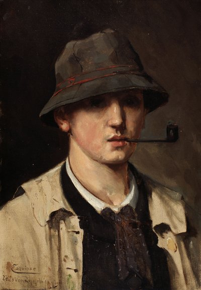 Autoportrét, asi 1880 (olej na plátně) od Theo van Rysselberghe