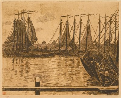 Volendam (Nizozemsko), lodě na kotvě od Théo van Rysselberghe