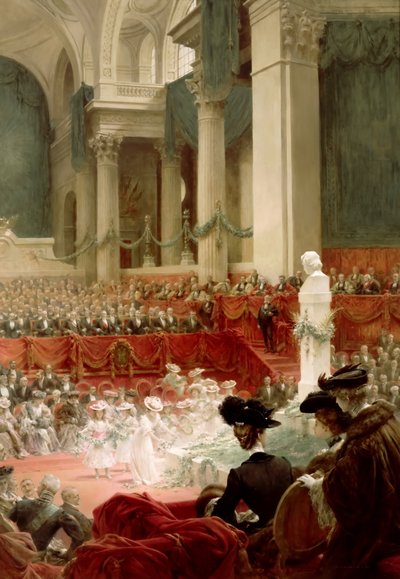 Oslava 100. narozenin Victora Huga v Panthéonu za přítomnosti prezidenta Félixe od Theobald Chartran