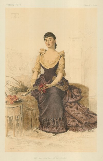 Markýza z Tweeddale, 1. března 1884, karikatura Vanity Fair od Theobald Chartran