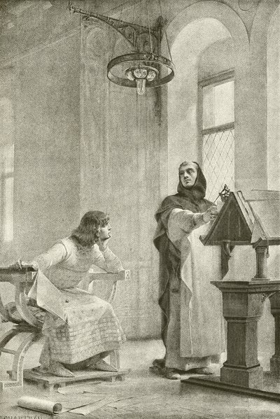 Vzdělání Ludvíka IX. (hlubotisk) od Theobald Chartran