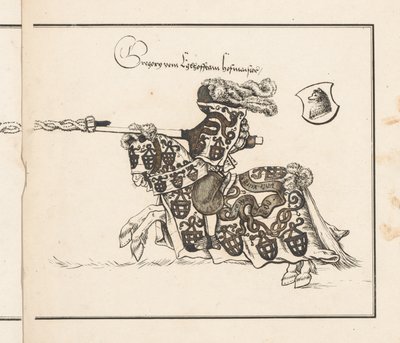 Book on Tournaments: Jouster Facing Left od Theobald Senefelder
