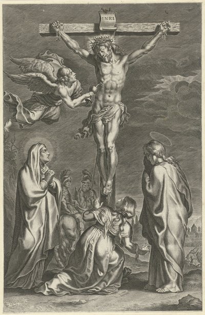 Kristus na kříži Scény ze Starého a Nového zákona (název série) Breviarium romanum (název série) od Theodoor Galle (possibly)