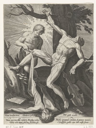 Apollo chřadne Marsyas od Theodoor Galle