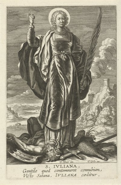 Heilige Juliana S. Juliana (titul na objektu) Feminine heiligen (název série) Mirror Illuminated Virgin (název série) od Theodoor Galle