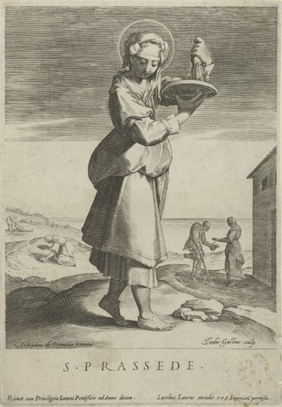 Heilige Praxedis S. Prassede (titul na předmětu) od Theodoor Galle