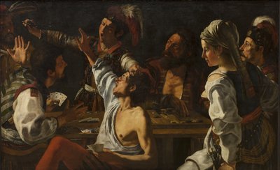 Hráči karet a backgammonu. Bojujte o karty od Theodoor Rombouts