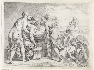 Faiaken přivedou spícího Odyssea na Ithaku The Labors of Odysseus (název série) od Theodoor van Thulden