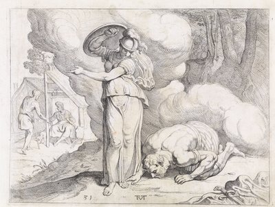 Minerva ukazuje Ithaku Odysseovi The Labors of Odysseus (název série) od Theodoor van Thulden
