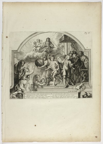 Filip IV. Jmenující prince Ferdinanda guvernérem Nizozemska, deska 25 od Casperia Gevartia, Pompa Introitus Honori Serenissimi Principis Ferdinandi (Triumfální vstup nejklidnějšího a ctihodného kardinála-Nemluvně Ferdinanda) od Theodoor van Thulden
