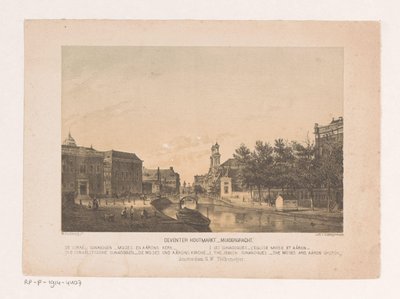 Deventer Houtmarkt a Muidergracht v Amsterdamu Deventer Houtmarkt Muidergracht (název na objektu) od Theodor Brüggemann