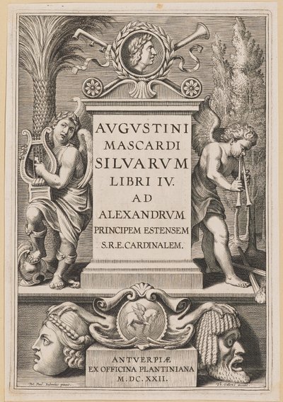 Titulní strana pro Agostino Mascardi, Silvarium Libri IV od Theodor Galle after Sir Peter Paul Rubens