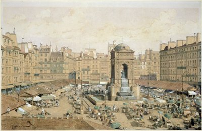 The Marche aux Innocents (pero a inkoust a wc na papíře) od Theodor Josef Hubert Hoffbauer