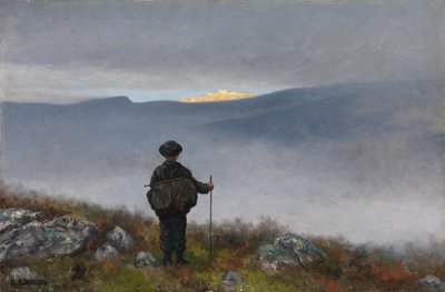 Daleko, daleko se palác Soria Moria třpytil jako zlato. od Theodor Kittelsen