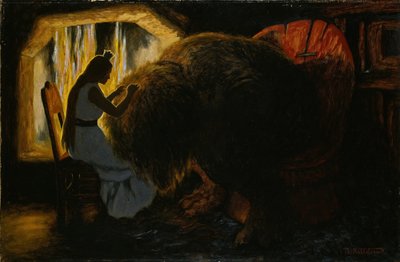 Princezna vybírá vši z trolla od Theodor Kittelsen