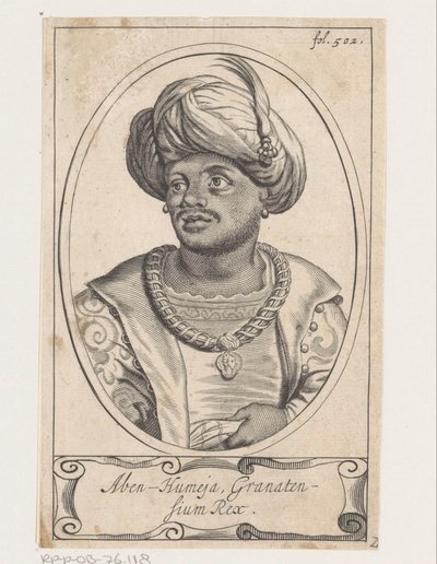 Portrét Abena Humeyi, krále Granady od Theodor Matham