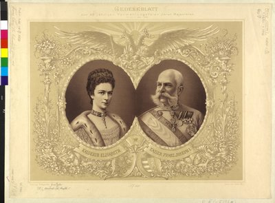 Císař rakouský s rodinou Pamětní list ke 40. výročí svatby Jejího Veličenstva 24. dubna 1854 1894 od Theodor Mayerhofer