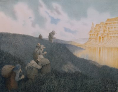Cestou na hostinu na zámku Trollů od Theodor Kittelsen