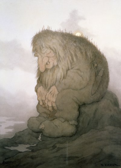 Troll, který se diví, kolik je mu let od Theodor Kittelsen