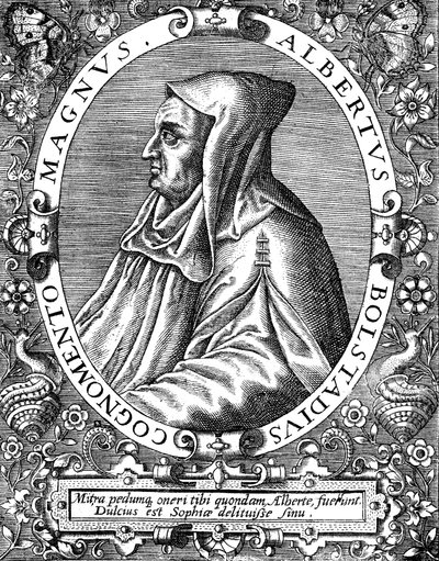 Albertus Magnus c1200-1280 dominikánský mnich německého původu, konec 16. století od Theodor de Bry