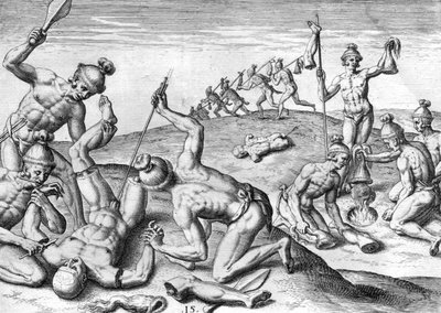 Křižáci indiánů Potanos od Theodor de Bry