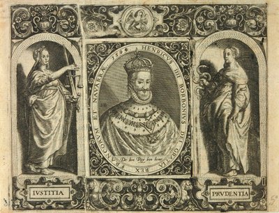 Henricus IIII Borbonius Dei Gratia Rex Francorum et Navarrae 1595 / Bry, Jean Théodore de od Theodor de Bry