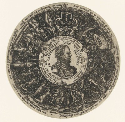 Medailon s poprsím kapitána Moudrosti Theodora de Bry, cca 1577 - cca 1578 od Theodor de Bry