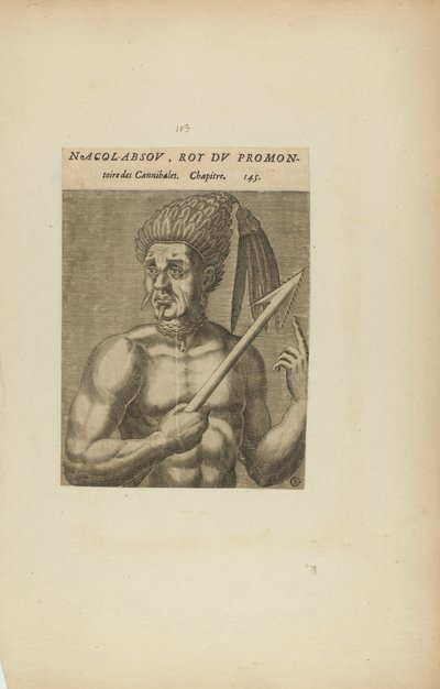 Nacol-Absov, Roi Du Promon-/toire des.... (z knihy Les Vrais Pourtraits et Vies des Hommes Illustres) od Theodor de Bry