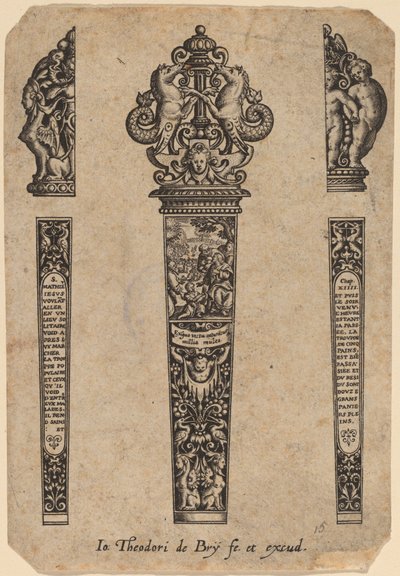 Ornament na rukojeť nože od Theodor de Bry