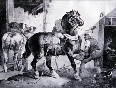 The Forge (litho) od Theodore (after) Gericault