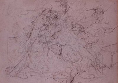 Sestup z kříže (kresba) od Theodore (attr. to) Gericault