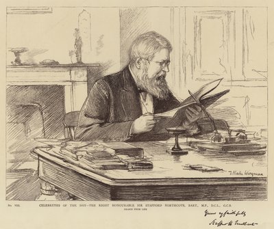 Celebrity dne, vážený pane Stafford Northcote, Baronet, MP, DCL, GCB od Theodore Blake Wirgman