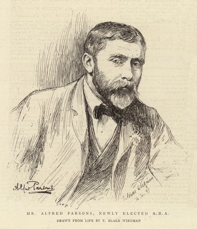 Pan Alfred Parsons, nově zvolený ARA od Theodore Blake Wirgman