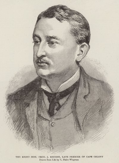 Ctihodný Cecil J Rhodes, zesnulý premiér Cape Colony od Theodore Blake Wirgman