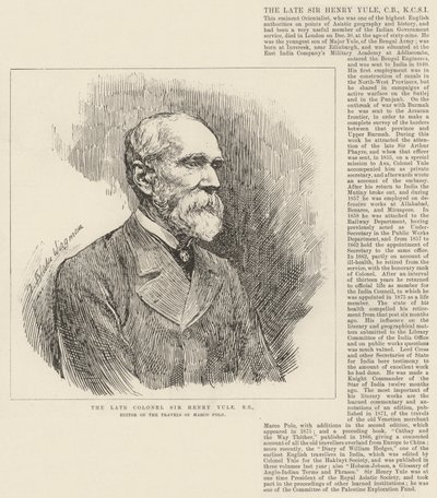 Zesnulý plukovník Sir Henry Yule, RE, redaktor Cesty Marca Pola od Theodore Blake Wirgman