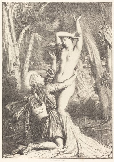 Apollón a Dafné od Théodore Chassériau