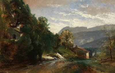 Horská krajina ve Voreppe, Dauphiné (olej na plátně) od Théodore Fourmois