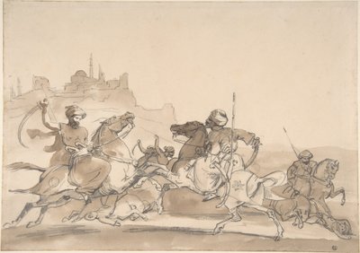 Bitva orientálních jezdců od Theodore Gericault