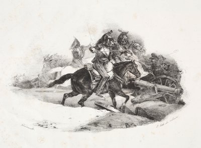 Kyrysníci nabíjejí dělostřeleckou baterii od Theodore Gericault