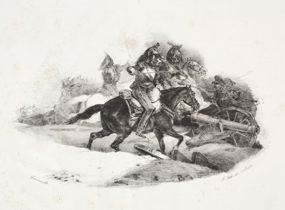 Kyrysníci nabíjejí dělostřeleckou baterii. od Theodore Gericault