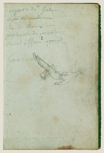 Studie postav a nápisy od Theodore Gericault
