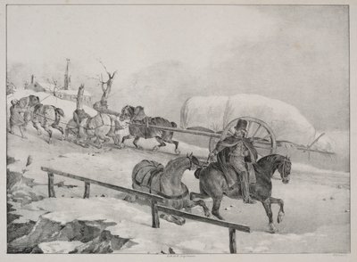 Čtyři rozmanité předměty: Vůz šplhající do kopce. od Theodore Gericault