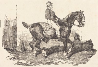 Stájník sedící na kočárovém koni (Cheval de carrosse monte par un palfrenier) od Theodore Gericault
